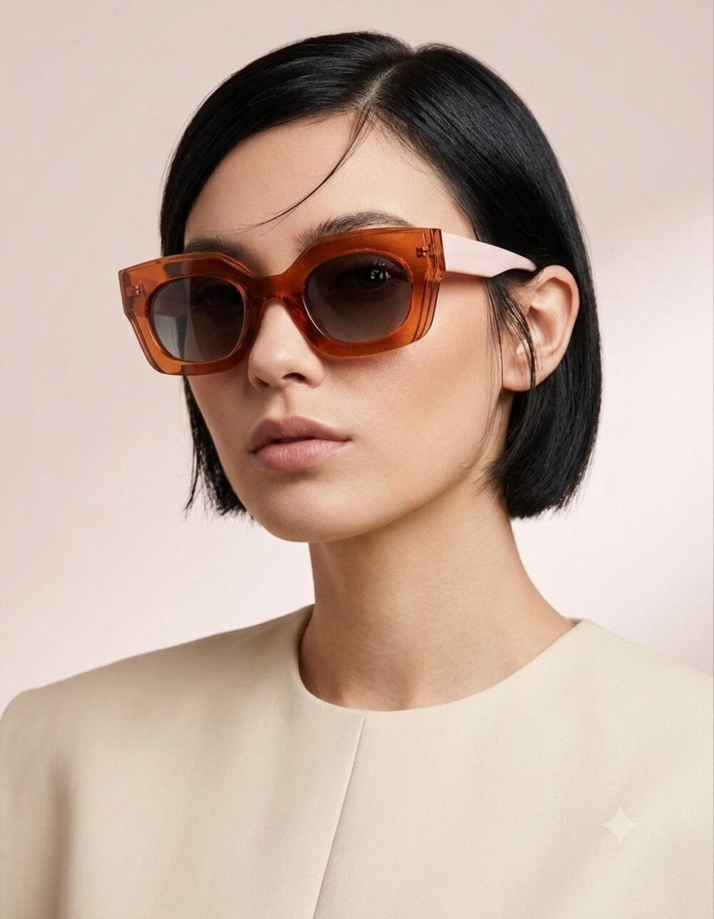 New Face A face glitch 1 orange & pink sunglasses hand made Italy